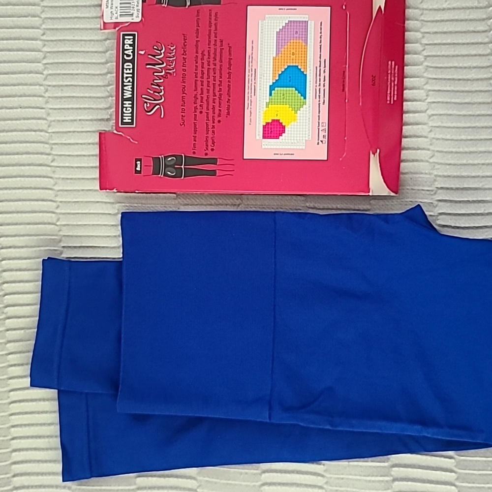 Brand New SlimMe by MeMoi High Waist Capri Lapis Blue Size Large